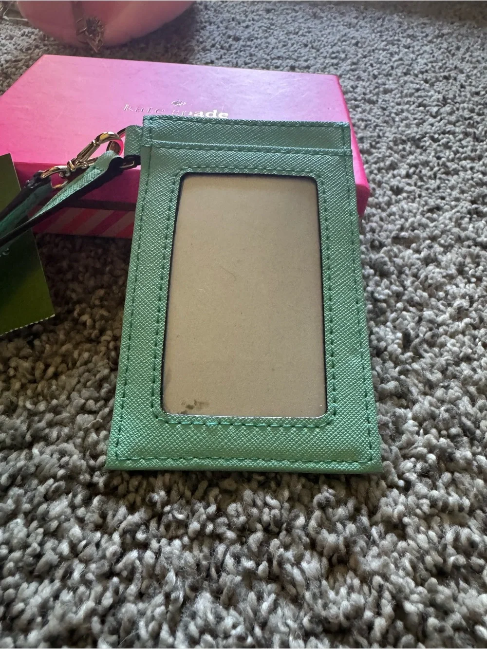 kate spade Mint Green Cardholder Wristlet with box and tags